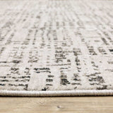 8' X 11' Ivory Grey Charcoal Brown And Beige Abstract Power Loom Stain Resistant Area Rug - Homeroots - Flyclothing LLC