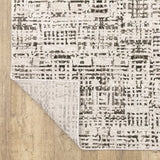 10' X 13' Ivory Grey Charcoal Brown And Beige Abstract Power Loom Stain Resistant Area Rug - Homeroots - Flyclothing LLC