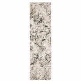 2' X 8' Ivory Grey Black Beige And Tan Abstract Power Loom Stain Resistant Runner Rug - Homeroots - Flyclothing LLC
