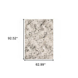 5' X 8' Ivory Grey Black Beige And Tan Abstract Power Loom Stain Resistant Area Rug - Homeroots - Flyclothing LLC
