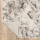 10' X 13' Ivory Grey Black Beige And Tan Abstract Power Loom Stain Resistant Area Rug - Homeroots - Flyclothing LLC