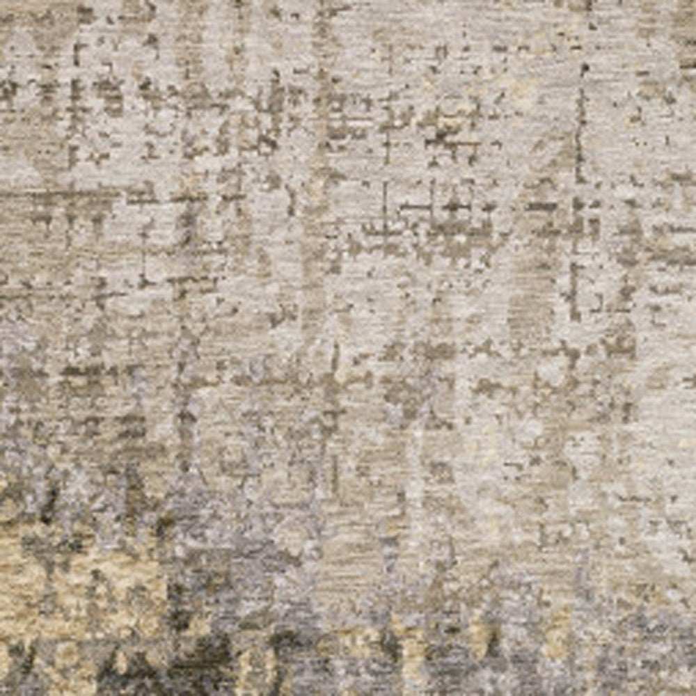 2' X 8' Beige Grey Ivory Tan And Brown Abstract Power Loom Stain Resistant Runner Rug - Homeroots - Flyclothing LLC