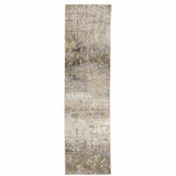 2' X 8' Beige Grey Ivory Tan And Brown Abstract Power Loom Stain Resistant Runner Rug - Homeroots