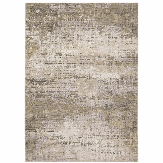 3' X 5' Beige Grey Ivory Tan And Brown Abstract Power Loom Stain Resistant Area Rug - Homeroots - Flyclothing LLC