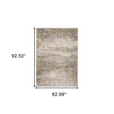 5' X 8' Beige Grey Ivory Tan And Brown Abstract Power Loom Stain Resistant Area Rug - Homeroots - Flyclothing LLC