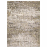 6' X 9' Beige Grey Ivory Tan And Brown Abstract Power Loom Stain Resistant Area Rug - Homeroots - Flyclothing LLC