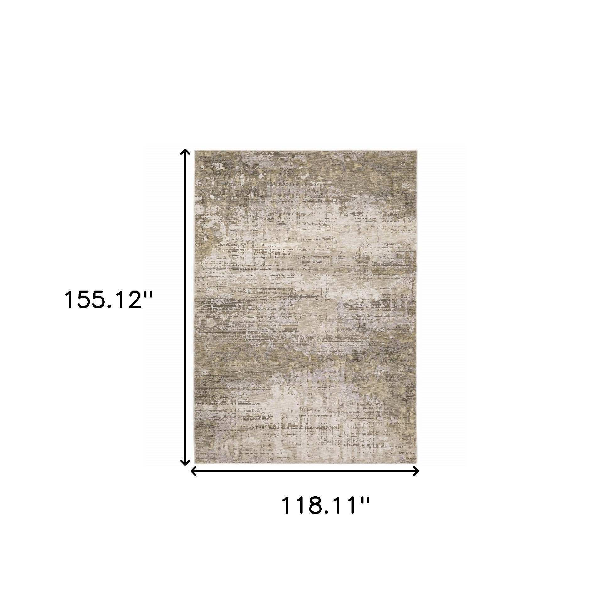 10' X 13' Beige Grey Ivory Tan And Brown Abstract Power Loom Stain Resistant Area Rug - Homeroots - Flyclothing LLC