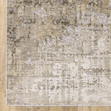 10' X 13' Beige Grey Ivory Tan And Brown Abstract Power Loom Stain Resistant Area Rug - Homeroots