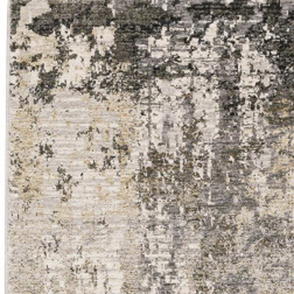 2' X 8' Beige Grey Ivory Tan And Brown Abstract Power Loom Stain Resistant Runner Rug - Homeroots - Flyclothing LLC
