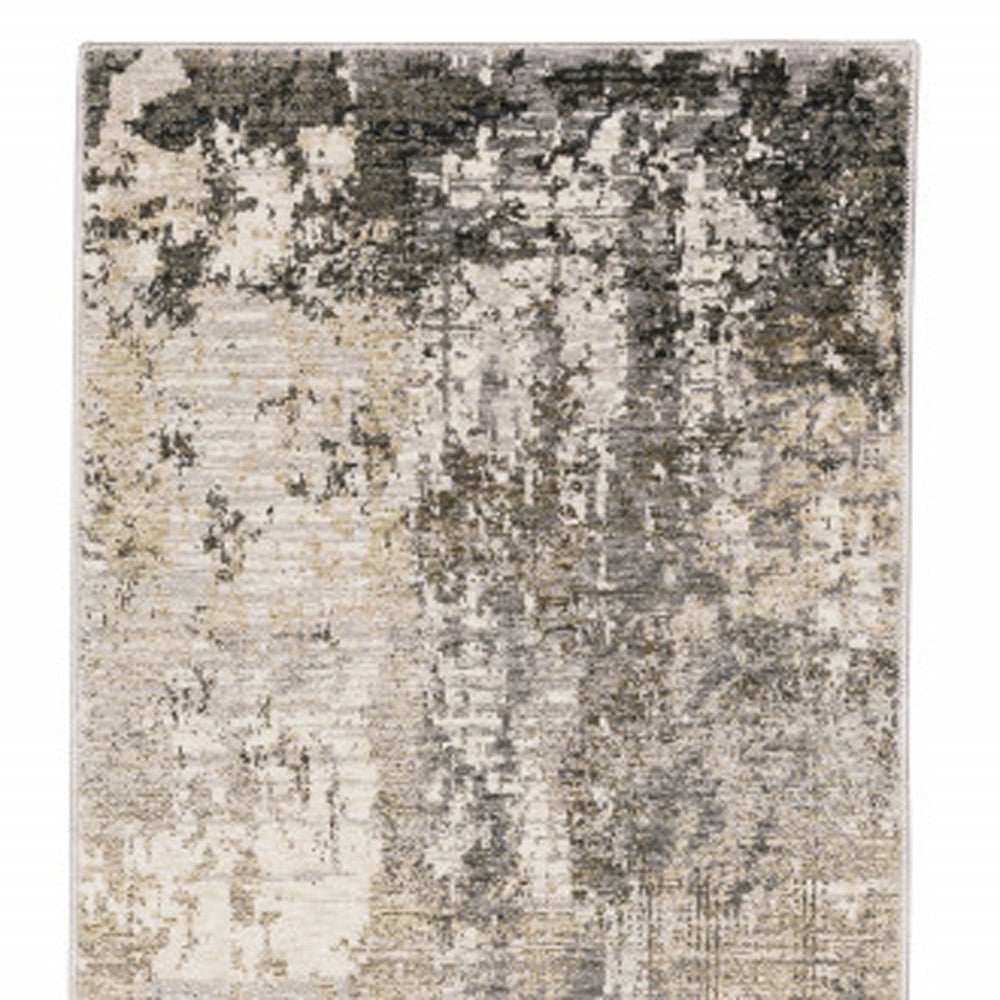 2' X 8' Beige Grey Ivory Tan And Brown Abstract Power Loom Stain Resistant Runner Rug - Homeroots - Flyclothing LLC