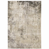 8' X 11' Beige Grey Ivory Tan And Brown Abstract Power Loom Stain Resistant Area Rug - Homeroots - Flyclothing LLC