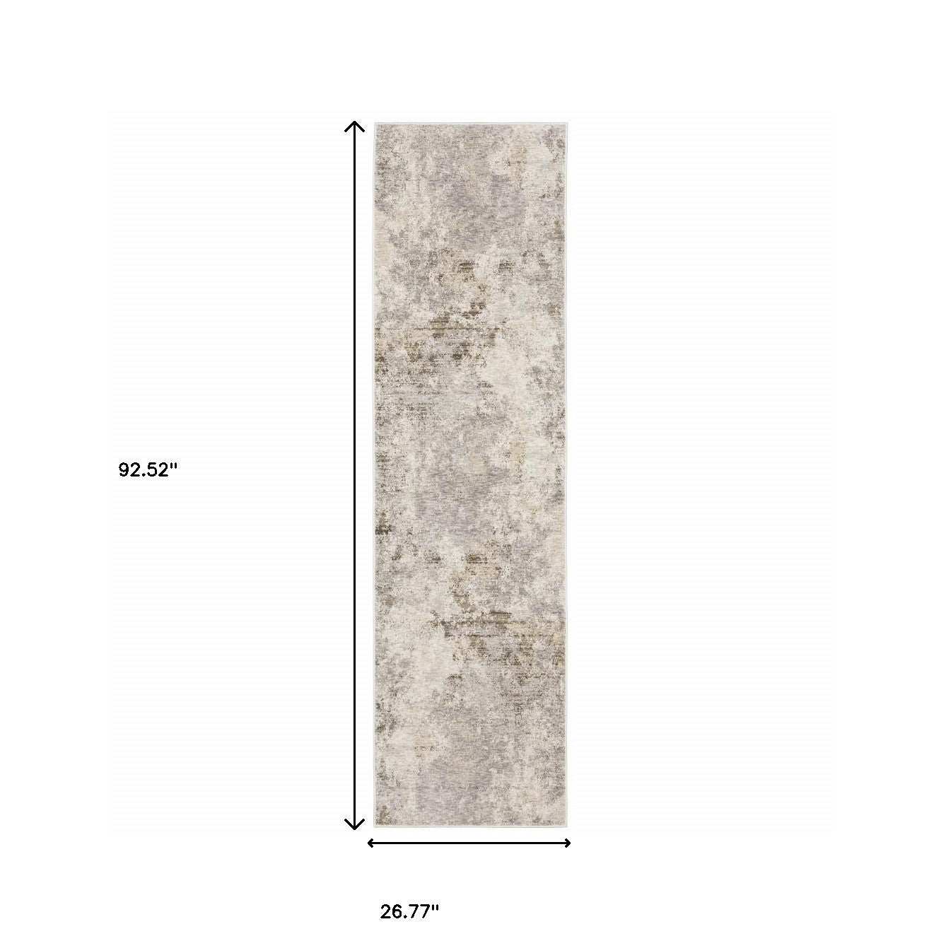 2' X 8' Beige Ivory Tan Grey And Brown Abstract Power Loom Stain Resistant Runner Rug - Homeroots - Flyclothing LLC