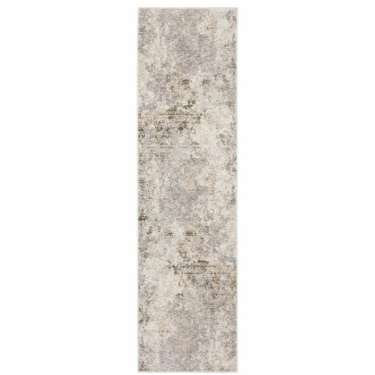 2' X 8' Beige Ivory Tan Grey And Brown Abstract Power Loom Stain Resistant Runner Rug - Homeroots - Flyclothing LLC