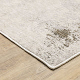 2' X 8' Beige Ivory Tan Grey And Brown Abstract Power Loom Stain Resistant Runner Rug - Homeroots - Flyclothing LLC
