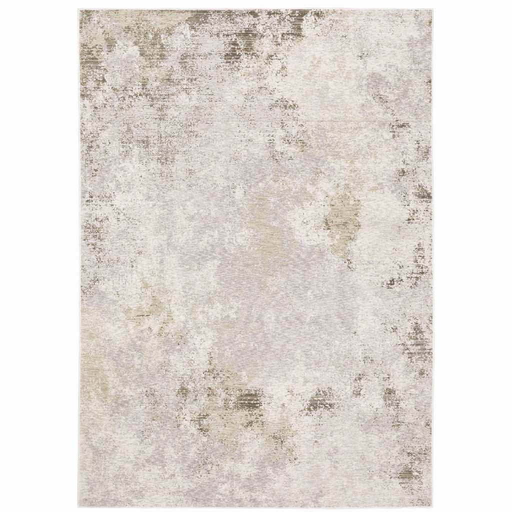 3' X 5' Beige Ivory Tan Grey And Brown Abstract Power Loom Stain Resistant Area Rug - Homeroots - Flyclothing LLC