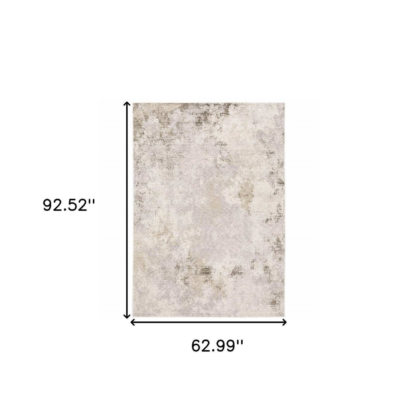 5' X 8' Beige Ivory Tan Grey And Brown Abstract Power Loom Stain Resistant Area Rug - Homeroots - Flyclothing LLC