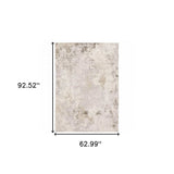 5' X 8' Beige Ivory Tan Grey And Brown Abstract Power Loom Stain Resistant Area Rug - Homeroots - Flyclothing LLC