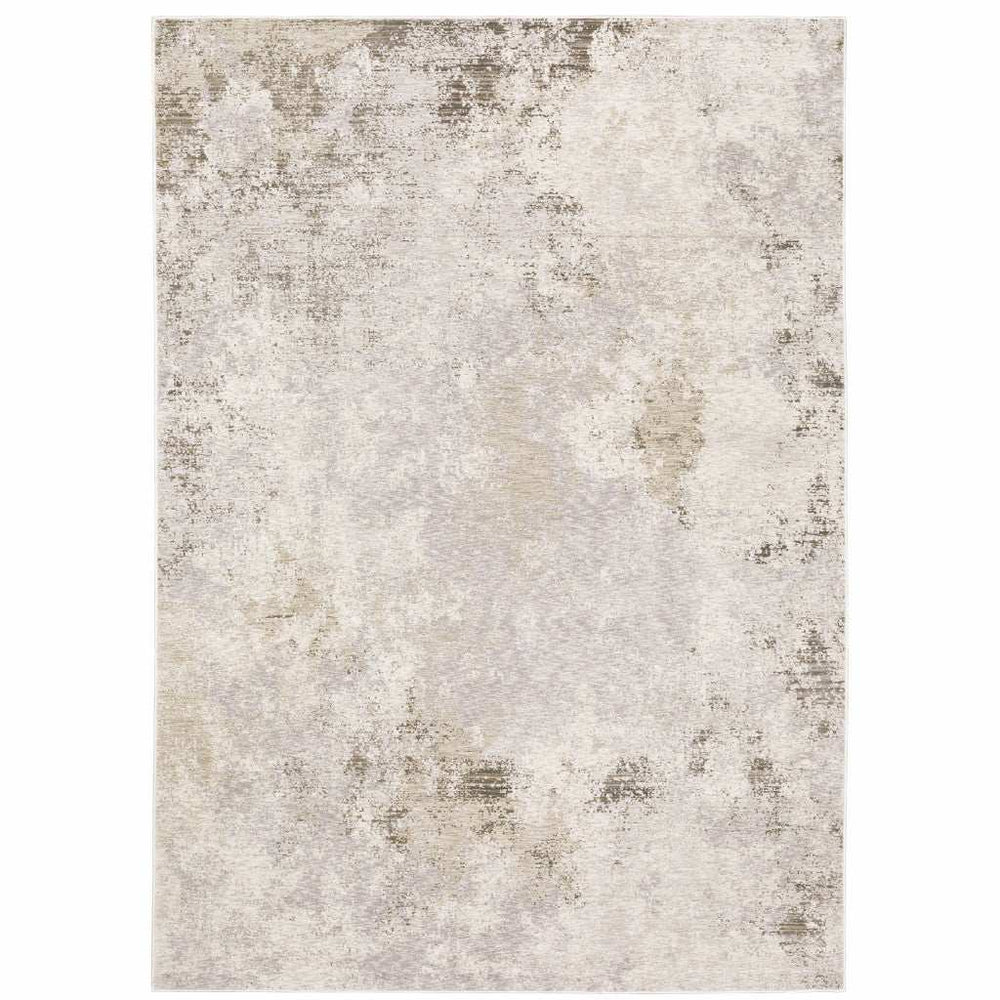 8' X 11' Beige Ivory Tan Grey And Brown Abstract Power Loom Stain Resistant Area Rug - Homeroots - Flyclothing LLC