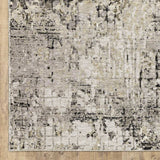 3' X 5' Grey Ivory Beige Charcoal Black Tan And Brown Abstract Power Loom Stain Resistant Area Rug - Homeroots - Flyclothing LLC