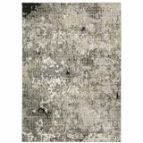 8' X 11' Grey Ivory Beige Charcoal Black Tan And Brown Abstract Power Loom Stain Resistant Area Rug - Homeroots - Flyclothing LLC