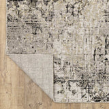 10' X 13' Grey Ivory Beige Charcoal Black Tan And Brown Abstract Power Loom Stain Resistant Area Rug - Homeroots - Flyclothing LLC
