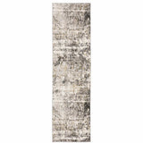 2' X 8' Grey Ivory Beige Charcoal Black Tan And Brown Abstract Power Loom Stain Resistant Runner Rug - Homeroots - Flyclothing LLC