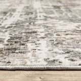 2' X 8' Grey Ivory Beige Charcoal Black Tan And Brown Abstract Power Loom Stain Resistant Runner Rug - Homeroots - Flyclothing LLC