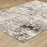 10' X 13' Grey Ivory Beige Charcoal Black Tan And Brown Abstract Power Loom Stain Resistant Area Rug - Homeroots - Flyclothing LLC