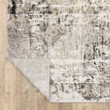 10' X 13' Grey Ivory Beige Charcoal Black Tan And Brown Abstract Power Loom Stain Resistant Area Rug - Homeroots - Flyclothing LLC