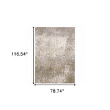 6' X 9' Ivory Grey Tan Brown And Beige Abstract Power Loom Stain Resistant Area Rug - Homeroots - Flyclothing LLC