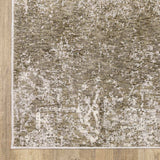 8' X 11' Ivory Grey Tan Brown And Beige Abstract Power Loom Stain Resistant Area Rug - Homeroots - Flyclothing LLC