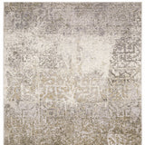 10' X 13' Ivory Grey Tan Brown And Beige Abstract Power Loom Stain Resistant Area Rug - Homeroots