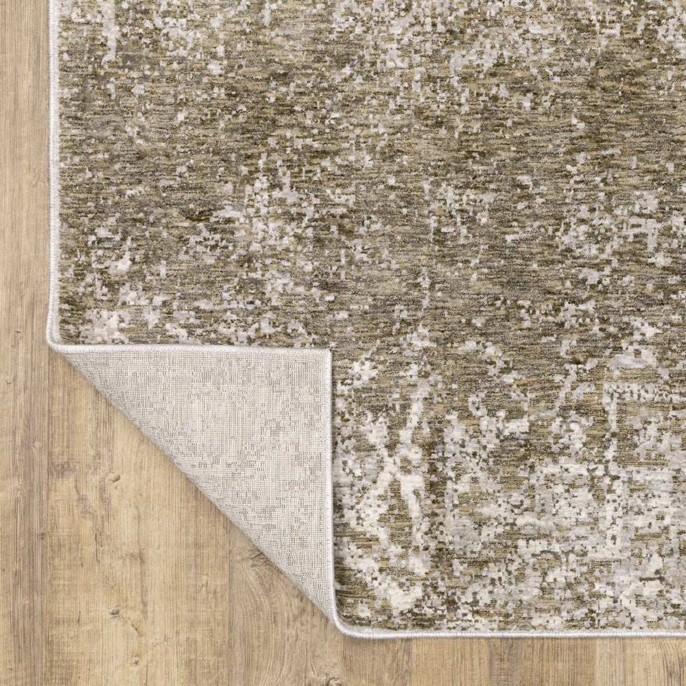 10' X 13' Ivory Grey Tan Brown And Beige Abstract Power Loom Stain Resistant Area Rug - Homeroots - Flyclothing LLC