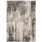 5' X 8' Grey Beige Charcoal Brown Tan And Ivory Abstract Power Loom Stain Resistant Area Rug - Homeroots - Flyclothing LLC