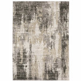 8' X 11' Grey Beige Charcoal Brown Tan And Ivory Abstract Power Loom Stain Resistant Area Rug - Homeroots - Flyclothing LLC
