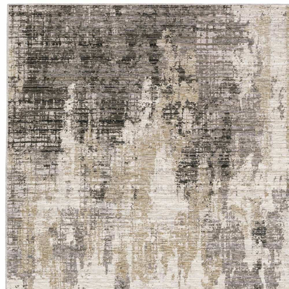 10' X 13' Gray And Ivory Abstract Power Loom Area Rug - Homeroots - Flyclothing LLC