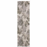 2' X 8' Grey Ivory Beige Tan Brown And Black Abstract Power Loom Stain Resistant Runner Rug - Homeroots - Flyclothing LLC