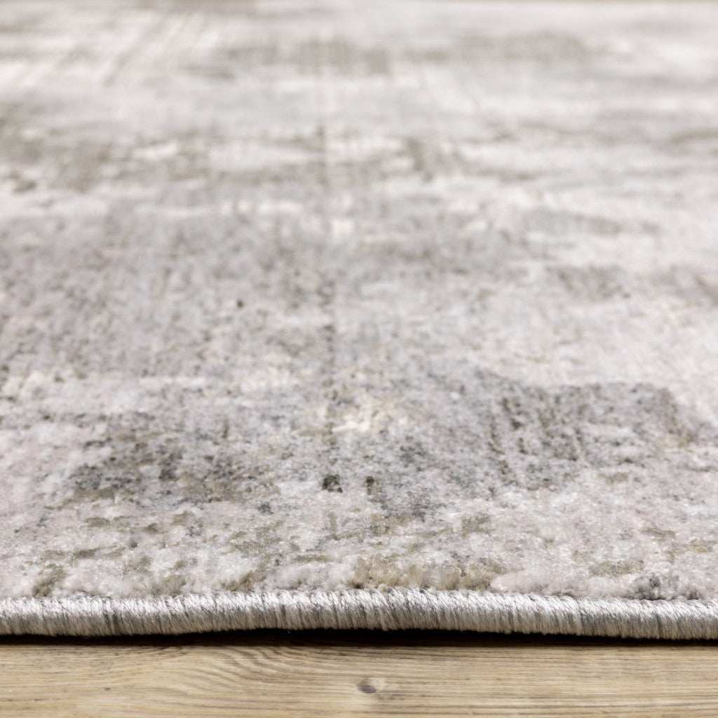 10' X 13' Grey Ivory Beige Tan Brown And Black Abstract Power Loom Stain Resistant Area Rug - Homeroots - Flyclothing LLC