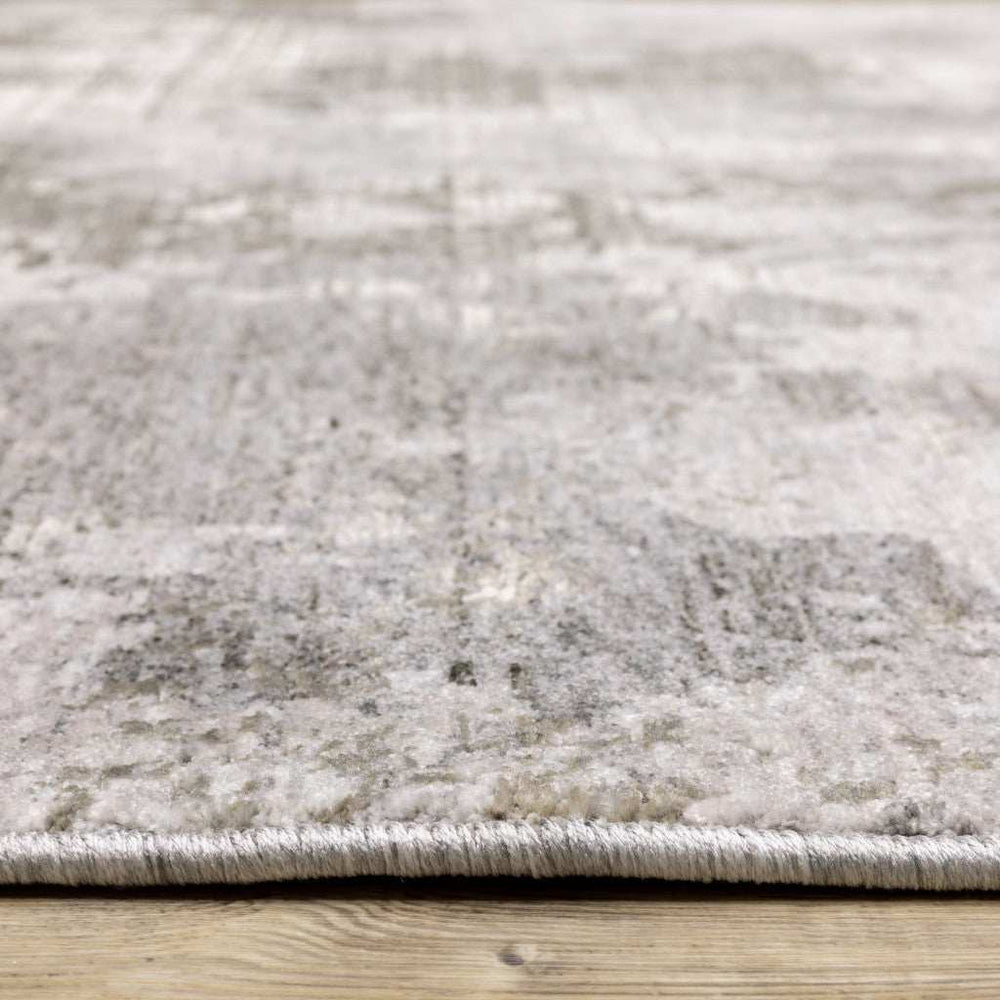 10' X 13' Grey Ivory Beige Tan Brown And Black Abstract Power Loom Stain Resistant Area Rug - Homeroots - Flyclothing LLC