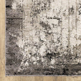 3' X 5' Grey Ivory Charcoal Tan Black And Beige Abstract Power Loom Stain Resistant Area Rug - Homeroots - Flyclothing LLC