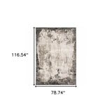 6' X 9' Grey Ivory Charcoal Tan Black And Beige Abstract Power Loom Stain Resistant Area Rug - Homeroots - Flyclothing LLC