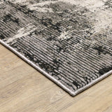 10' X 13' Grey Ivory Charcoal Tan Black And Beige Abstract Power Loom Stain Resistant Area Rug - Homeroots - Flyclothing LLC