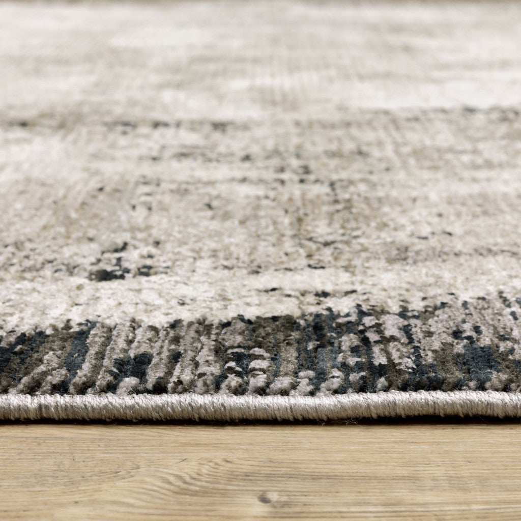 10' X 13' Grey Ivory Charcoal Tan Black And Beige Abstract Power Loom Stain Resistant Area Rug - Homeroots - Flyclothing LLC