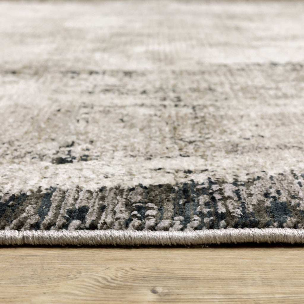 10' X 13' Grey Ivory Charcoal Tan Black And Beige Abstract Power Loom Stain Resistant Area Rug - Homeroots - Flyclothing LLC