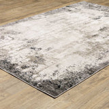 10' X 13' Grey Ivory Charcoal Tan Black And Beige Abstract Power Loom Stain Resistant Area Rug - Homeroots - Flyclothing LLC