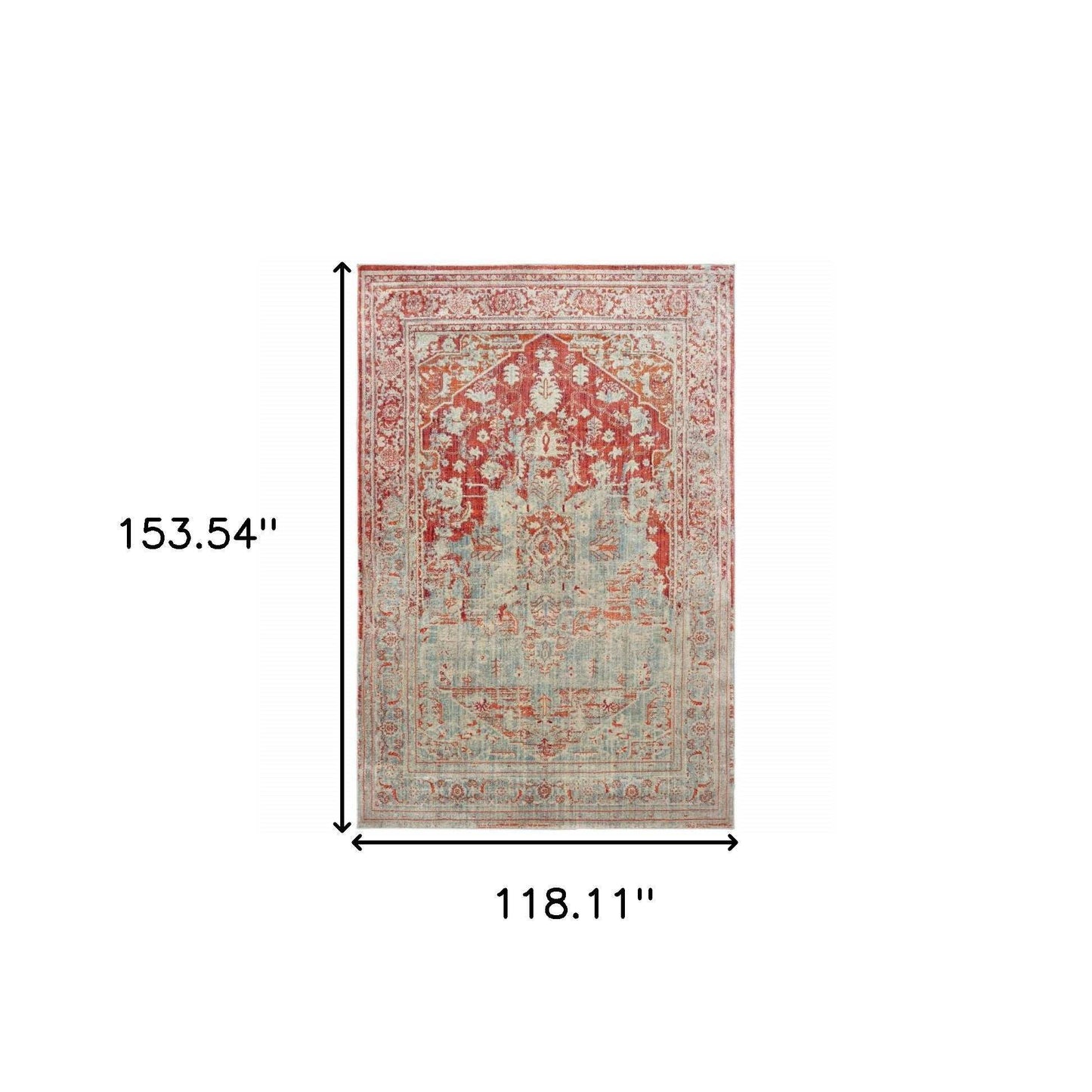 10' X 13' Grey And Orange Oriental Power Loom Stain Resistant Area Rug - Homeroots - Flyclothing LLC