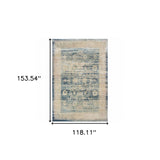 10' X 13' Ivory And Blue Oriental Power Loom Stain Resistant Area Rug - Homeroots - Flyclothing LLC