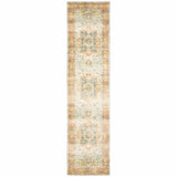 2' X 8' Blue And Orange Abstract Power Loom Stain Resistant Runner Rug - Homeroots - Flyclothing LLC