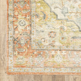 2' X 8' Blue And Orange Abstract Power Loom Stain Resistant Runner Rug - Homeroots