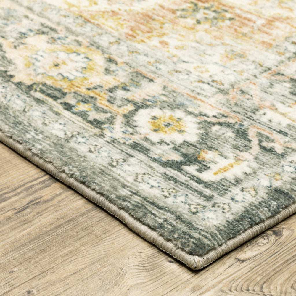 2' X 8' Gray And Ivory Oriental Power Loom Stain Resistant Runner Rug - Homeroots - Flyclothing LLC